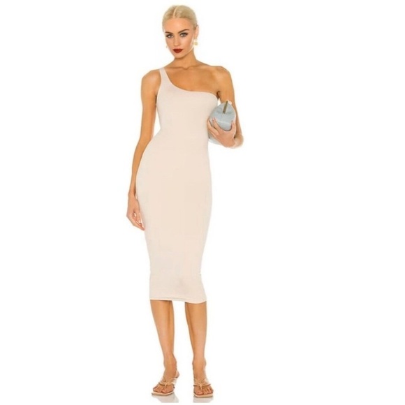 NEW NWT One Shoulder Midi Dress Bodycon - Picture 1 of 4